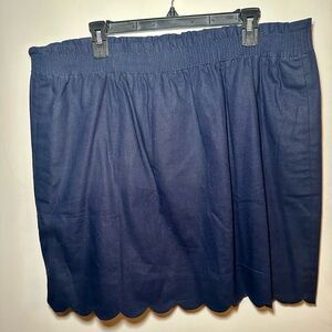 J. Crew navy blue scalloped sidewalk skirt Size 18